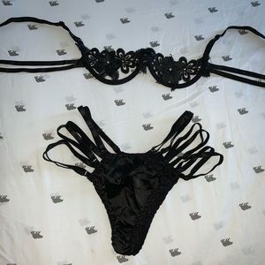 New Black Silky Lingerie